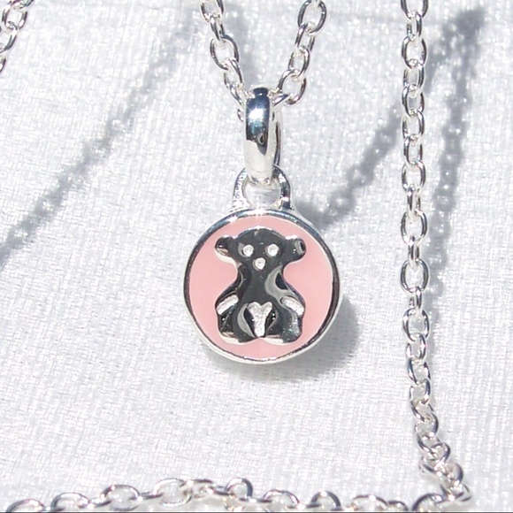 Tous Spot Pink Enamel Silver Pendant 